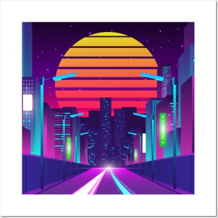 Fiery Splendor Synthwave Posters and Art